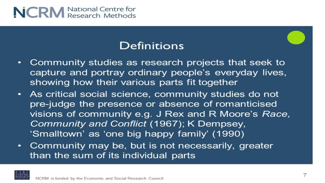 What are community studies? by Graham Crow