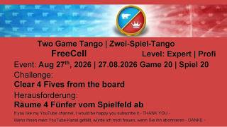 Two Game Tango FreeCell - Expert #20 | Aug 27th, 2026
