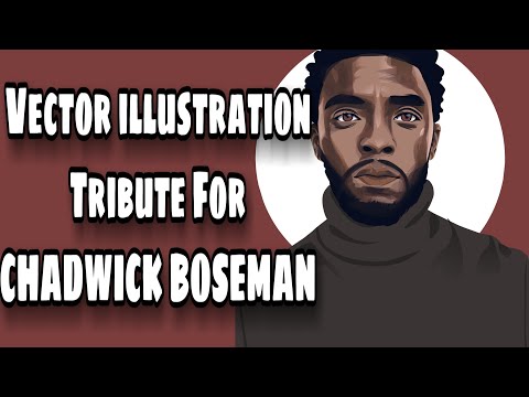 Vector Art Tribute to CHADWICK BOSEMAN | R.I.P |😢😭