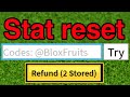 ALL stat reset codes in 1 minute.. (Blox Fruits)