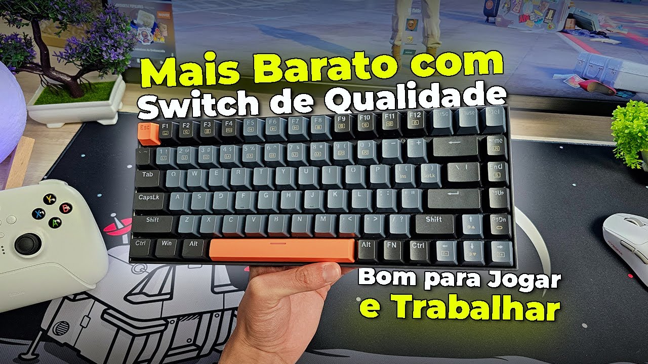 Teclado Mecânico +Barato Hoje Custo Benefício (R$90) Review K500A-B84 TKL.