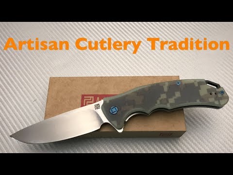 Нож Artisan Tradition Damascus Titanium gray 
