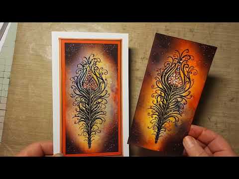 Indian Flourish on a Brusho background