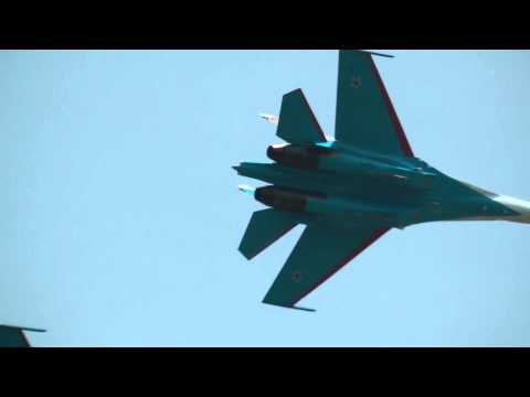 RusAF Su-27 Russian Knights Aerobatic Flight1of2 LIMA2013