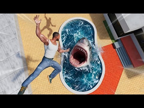 Franklin Vs Gaint Shark in Pool - INDIAN BIKES DRIVING 3D 