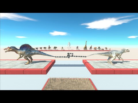 Tug of war between carnivorous and herbivorous dinosaurs - Animal Revolt Battle Simulator