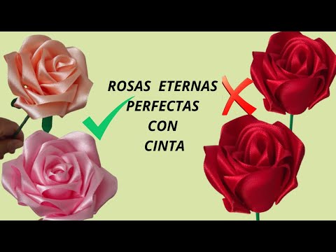 Eternal rose tutorial/how to make roses with ribbon 🌹🌹