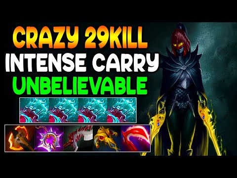 CRAZY 29KILL - INTENSE CARRY PHANTOM ASSASSIN - UNBELIEVABLE TEAM FIGHT - DOTA 2 GAMEPLAY