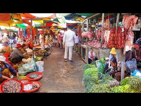 Clothes, Dried Fish, Raw Meat, Pickles, Snacks, & More @ Chhbar Ampov Market -Routine Food Lifestyle
