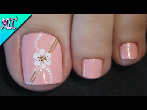 DISEÑO DE UÑAS PARA PIES FLOR ¡Muy Fácil! PARA PRINCIPIANTES – FLOWERS NAIL ART – NLC