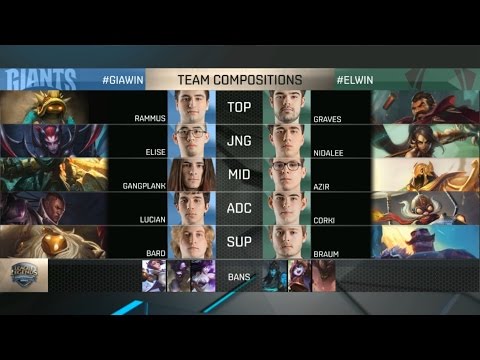 GIA vs EL Highlights - GIANTS vs ELEMENTS - EU LCS Week 6 - SPRING 2016