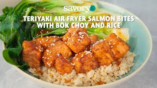 Stop and Shop Teriyaki Air Fryer Salmon Bites with Bok Choy
