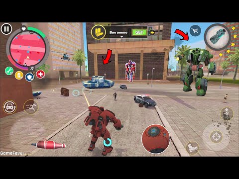 Rope Hero Vice Town - (Transformer Ball Fight Army Tank) Robot Ball Drive on Road -  Gameplay HD