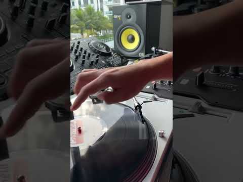 Practicing beat-matching vinyl