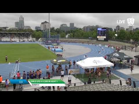 Girls U15 4 x 200m Heat 1 - 2018 SUBWAY State Relay Championships // LAVicTV