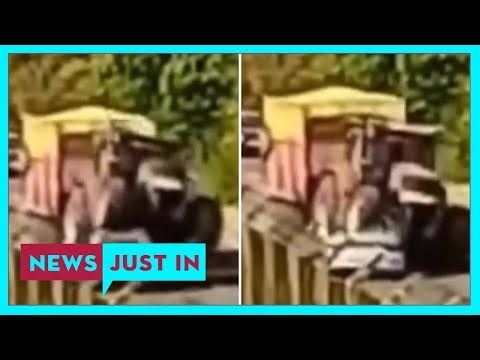 Watch: Shocking moment massive tractor runs over and crushes car with driver inside