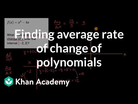Finding Average Rate Of Change Of Polynomials Video Khan Academy Finding Average Rate Of Change Of Polynomials Video Khan Academy