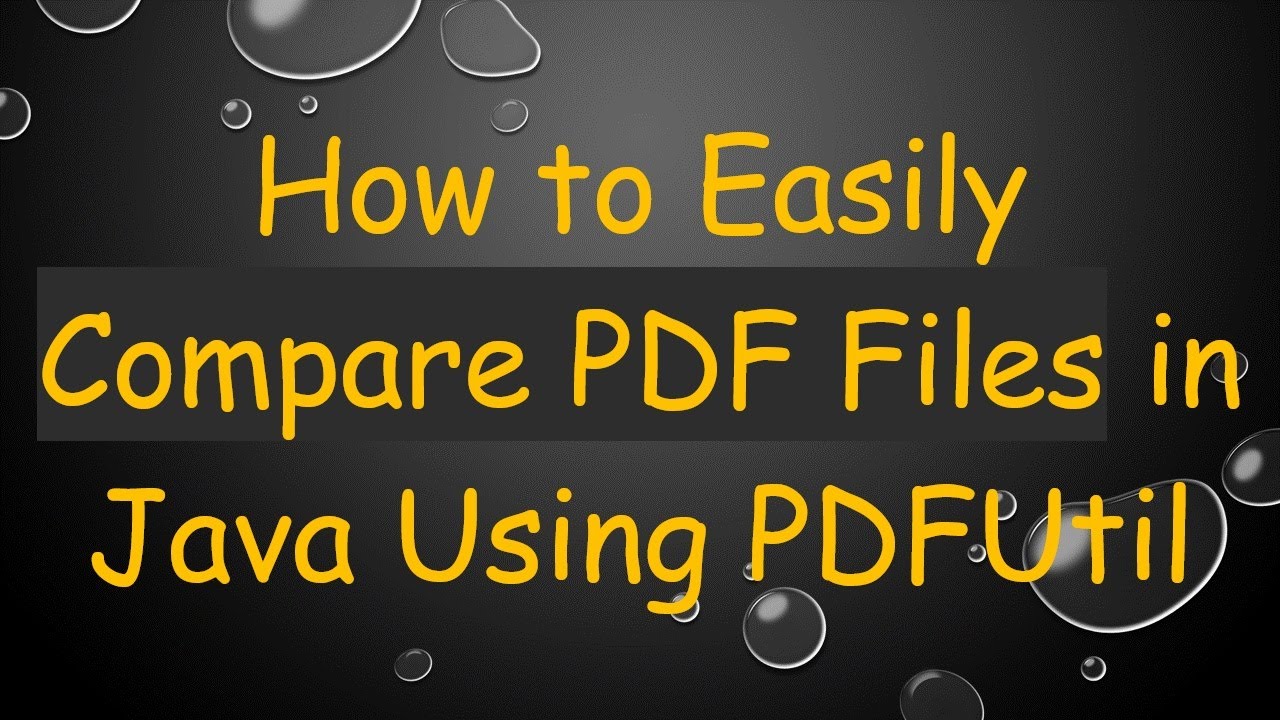 How to Easily Compare PDF Files in Java Using PDFUtil