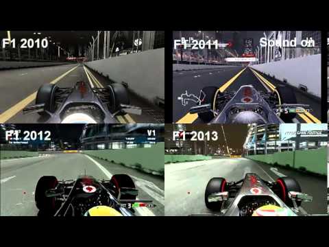 F1 2010 vs. F1 2011 vs. F1 2012 vs. F1 2013 SINGAPORE COMPARISON