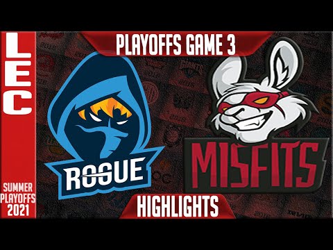 RGE vs MSF Highlights Game 3 | LEC Playoffs Summer 2021 Round 1 | Rogue vs Misfits Gaming G3