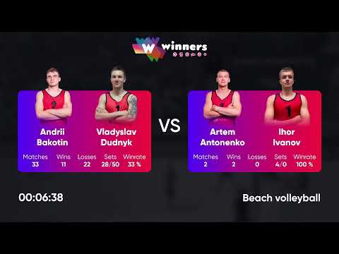 00:30 A. Bakotin / V. Dudnyk - A. Antonenko / I. Ivanov 20.02.2023 | Winners Beach Volleyball
