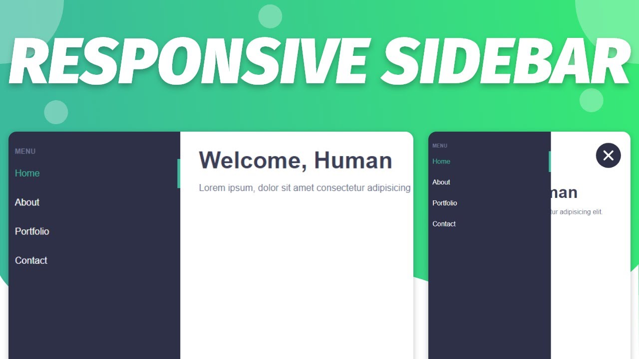 Build a Responsive Sidebar in 10 minutes | HTML, CSS & JavaScript