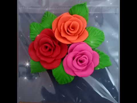 how to make rose flower in clay full video
