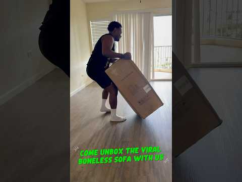 Come unboxed the viral boneless sofa with us 🤣 please watch till the end #couch #furniture #hawaii