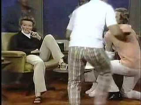 Katharine Hepburn rearranges the furniture on Dick Cavett