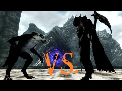 Skyrim A.I. Battle - Vampire Lord Vs. Werewolves
