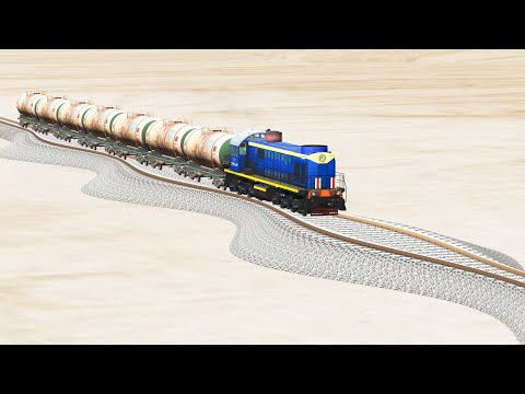 Impossible wide Rail Tracks vs Trains crossing - Beamng Drive