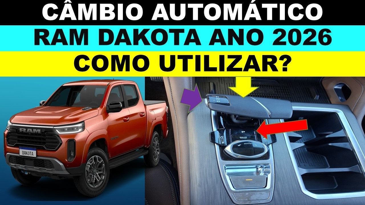 Ram Dakota ano 2026 câmbio automático como funciona? Freio motor câmbio automático como utilizar?
