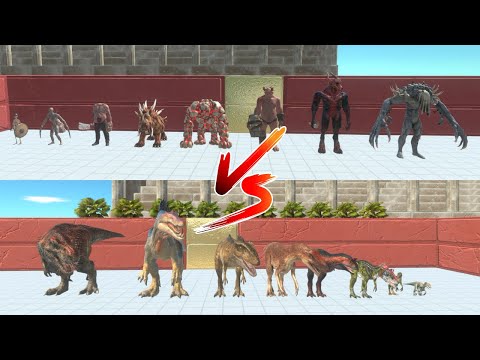 Infernals vs Carnivore Dinosaurs | All vs All - Animal Revolt Battle Simulator