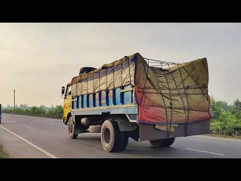 Heavy Loaded Truck Slips off the road