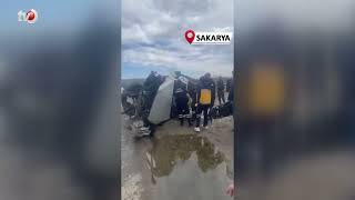 Direksiyon Hakimiyetini Kaybetti, Yağmur Suyu Kanalına Devrildi