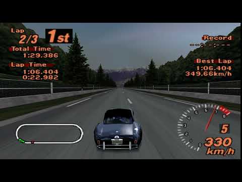 Gran Turismo 2 - Tuned Turbo Car Cup - Test Course - Shelby Cobra 427 '67 - Duckstation - 60 fps