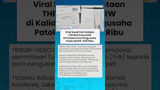 VIRAL Surat Permintaan THR dari Ketua RW di Kalideres Kepada Pengusaha, Patok Rp200-500 Ribu