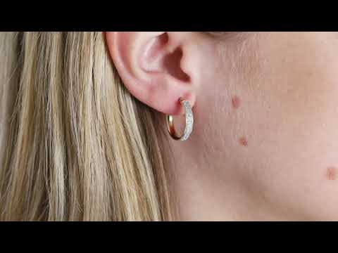 9ct Yellow Gold Moon Dust Hoop Earrings - 20mm