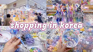 shopping in Korea vlog 🇰🇷 Seoul beads market 🎀 making viral DIY beads pen!