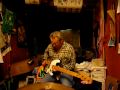 Mike Watt in his studio at Angels Gate