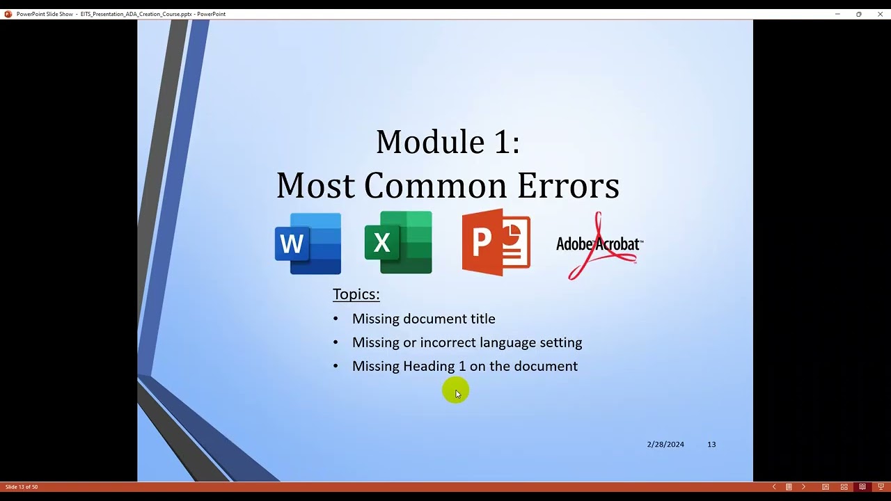 Creating Accessible Documents Training Recording