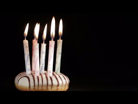 Birthday Candles On Cake Blown Stock Video