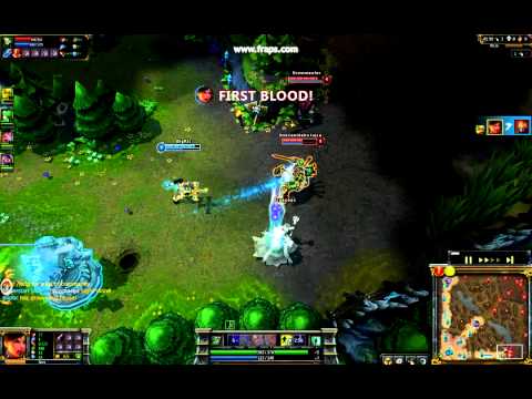 Lol - Epic trolled Blitzcrank Sivir double kill first blood during minion spawn