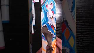 【短冊型色紙】イラストメイキング　比那名居天子　【東方緋想天】