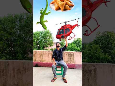Scooter, helicopter, lizard vs samosa & flying body parts matching funny vfx magic