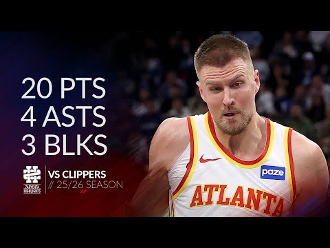 Kristaps Porzingis 20 pts 4 asts 3 blks vs Clippers 25/26 season