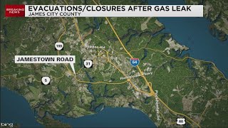 Gas leak shuts down part of Jamestown Road in JCC