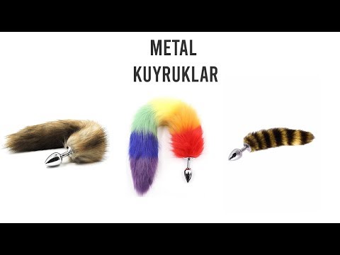Uzun Siyah & Mavi Kuyruklu Küçük Boy Metal Anal Plug