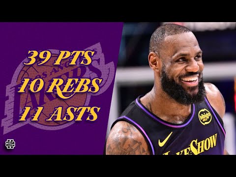 LeBron James 39 pts 10 rebs 11 asts vs Hawks 24/25 season