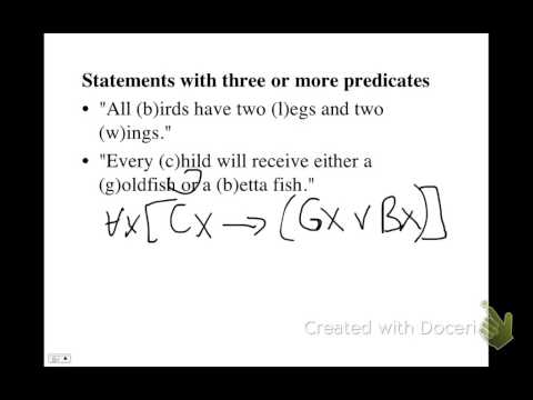 Translating predicate logic statements with three or more predicates